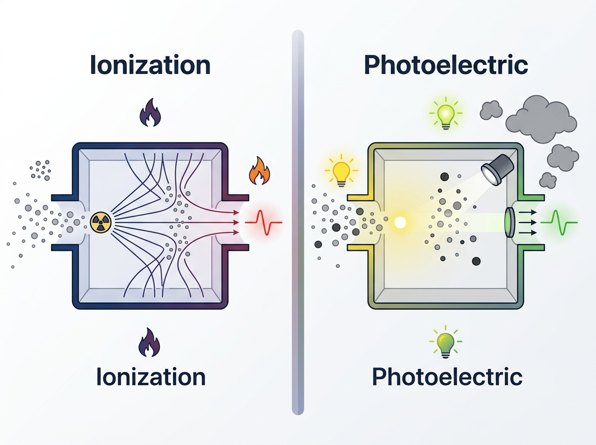 Ionization vs Photoelectric Smoke Detectors